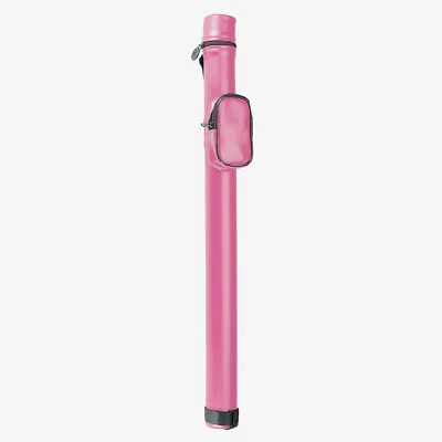 CUE AND CASE NEW Round 1x2 PINK Vinyl Pool Cue Case - Hard Tube - PJ-PK - Cloth Interior