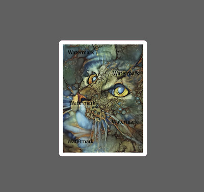 Cat Turquoise Sticker Pretty Mosaic