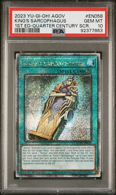 POP 6 💎 King's Sarcophagus AGOV-EN058 1st Ed-Quarter Century Secret Rare  PSA 10