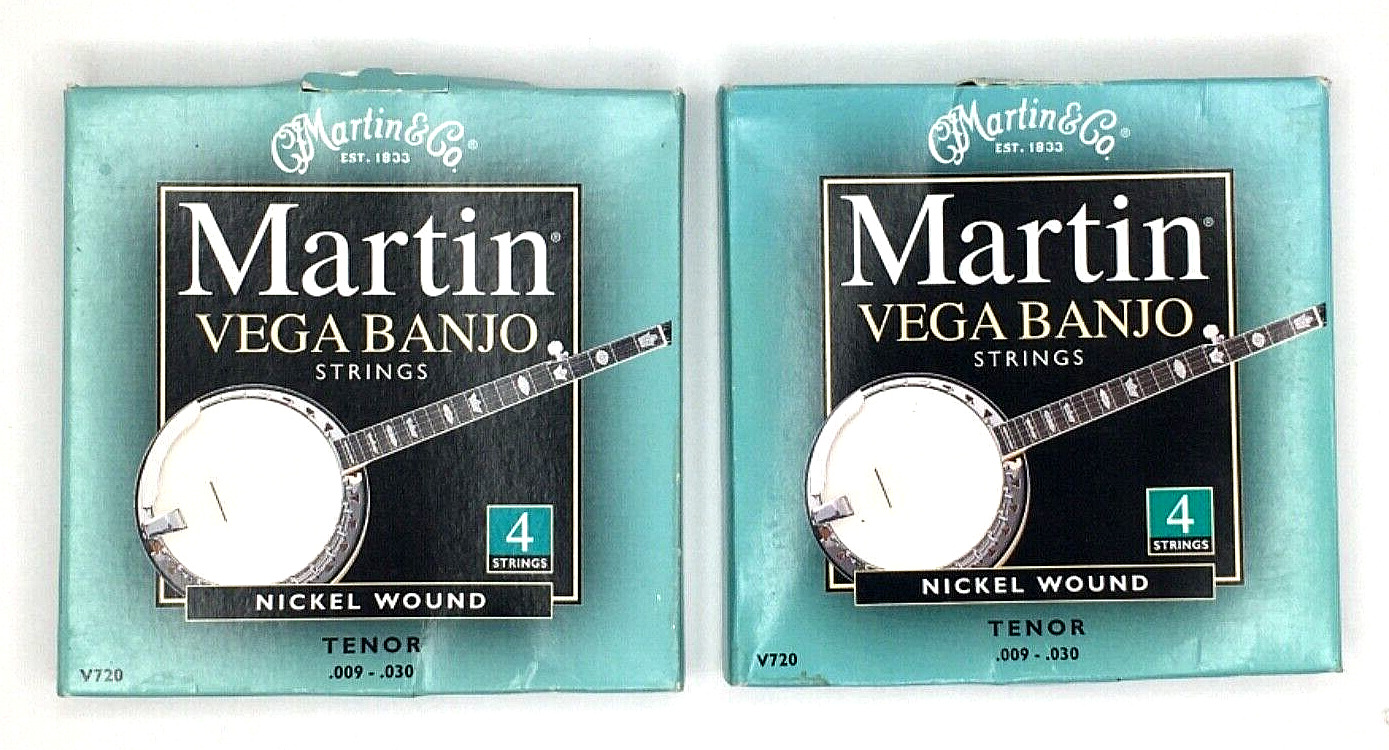 Martin Vega Banjo Strings V720 Tenor Nickel Wound .009-.030 2 Boxes 8 Strings