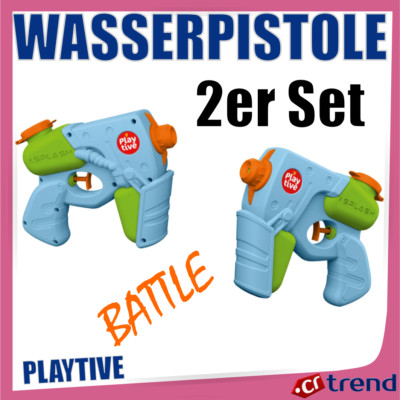 PLAYTIVE Wasserpistole Battle für Kinder ab 5 Jahren 2er Set