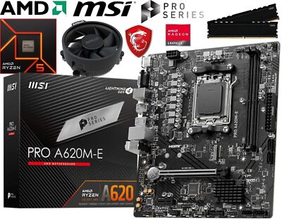 Aufrüstkit PC Bundle AM5 AMD Ryzen 5 9600X bis 64GB DDR5 mit MSI PRO A620M-E
