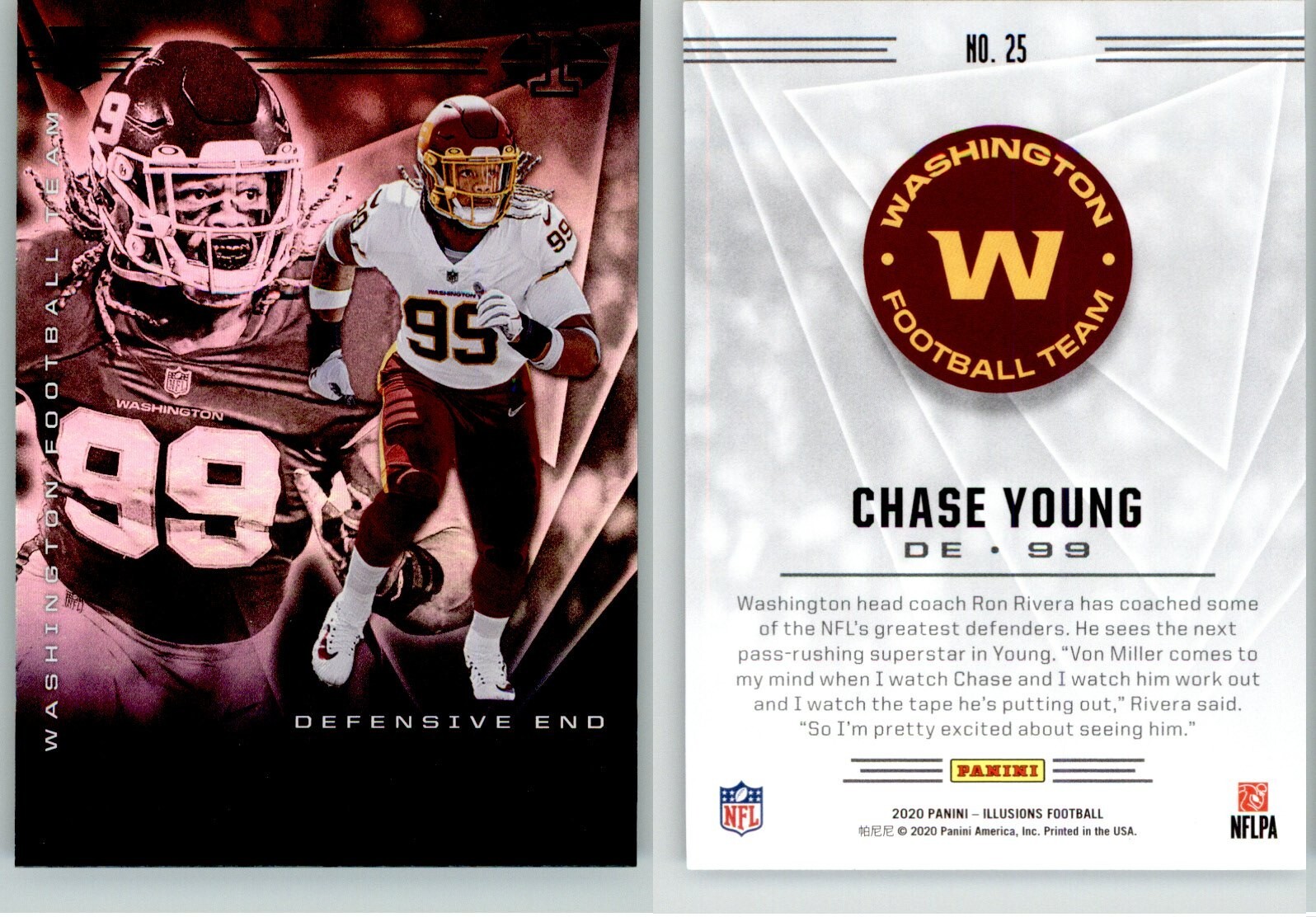 Chase Young 2020 Panini Illusions Retail #25 RC Rookie Washington Commanders