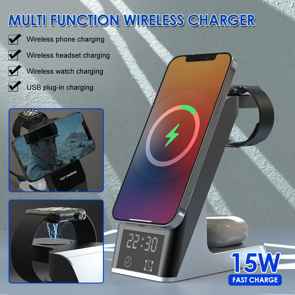 Wireless Charger Dock Charging Station 3in1 For Apple Watch iPhone 14 13 12 XS X-image
