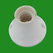 Edison Screw White Batten Ceiling Lamp Holder, ES E27 Light Bulb Socket Fixing