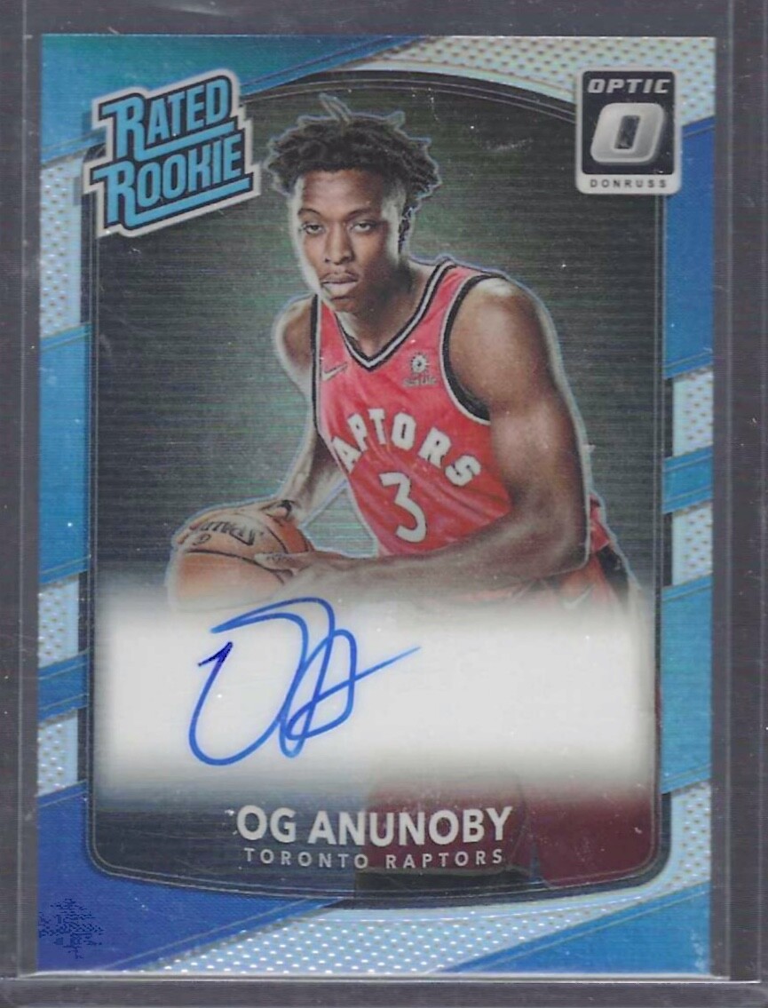 OG ANUNOBY 2017-18 DONRUSS OPTIC SILVER HOLO RATED ROOKIE AUTO RC #178