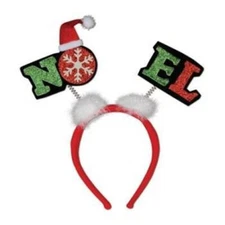 Christmas Glittered Noel Head Bopper
