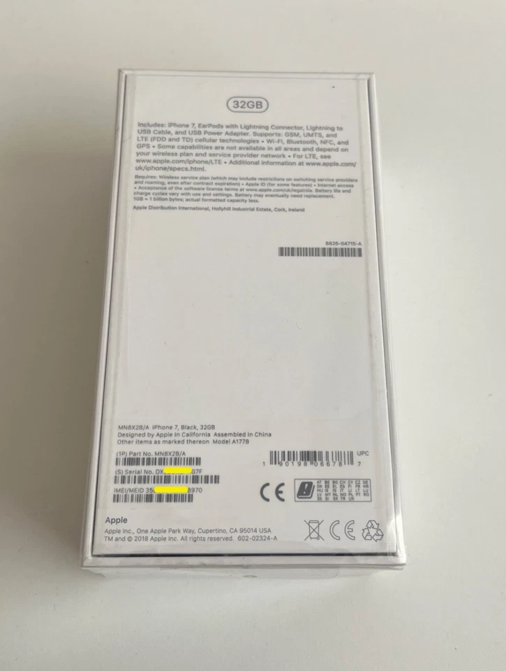 New Sealed Apple iPhone 7 32gb - Black - UK Supplied - Image 4 of 4