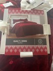 BRAND NEW MARTHA STEWART RED TUFTED VELVET KING QUILT — photo 7