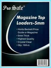 100 PRO SAFE 5MM Thick MAGAZINE HOLDER TOPLOADERS Ultra Clear Pack Beckett Guide