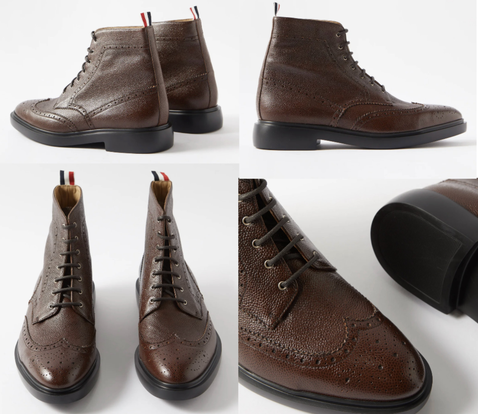 Thom Browne Wingtip Pebbled Commando Brogue Boots Ankle Shoes 42