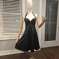 Forever 21 Black Flare Halter Dress Size Small