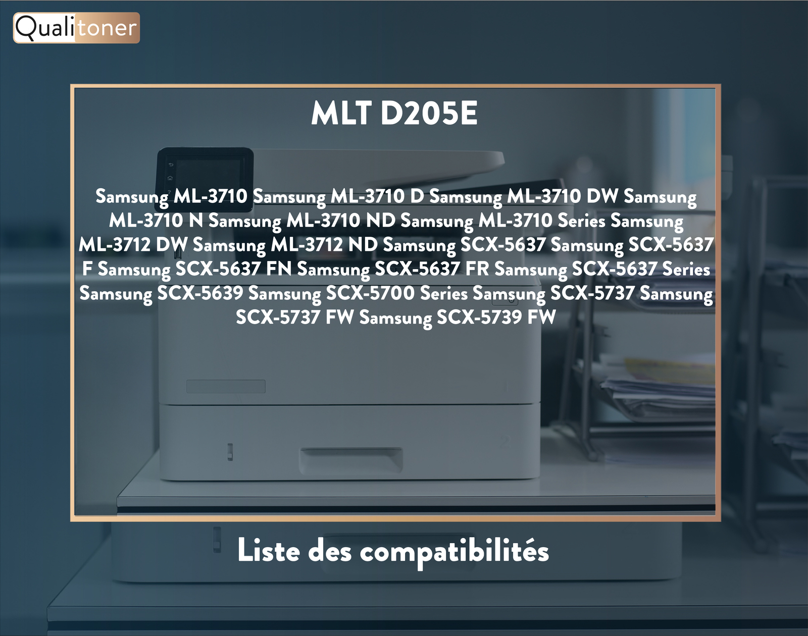 Toner MLT-D205E Noir Compatible Samsung par QUALITONER Pack de 2 - 2