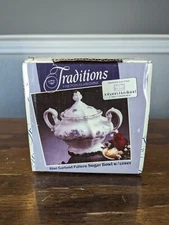 Traditions Johann Haviland Blue Garland Pattern Fine Porcelain Sugar Bowl NIB