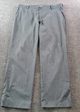 Nike Golf Pants Mens Size 38x30 Gray Pinstriped Flat Front Tech Performance 