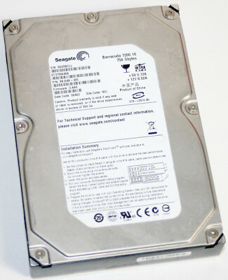 Seagate ST3750640A 750 GB IDE 3,5'' Festplatte PCB 100406538 REV A, FW: 3.AAE