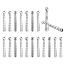 20Pcs Bolo Tie Tips 2 Inch Long Alloy Tie Replacement End Caps, Silver Tone