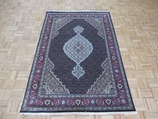 5 X 7'2 Hand Knotted Black Mahi Tabrez Oriental Rug Wool & Silk G4790