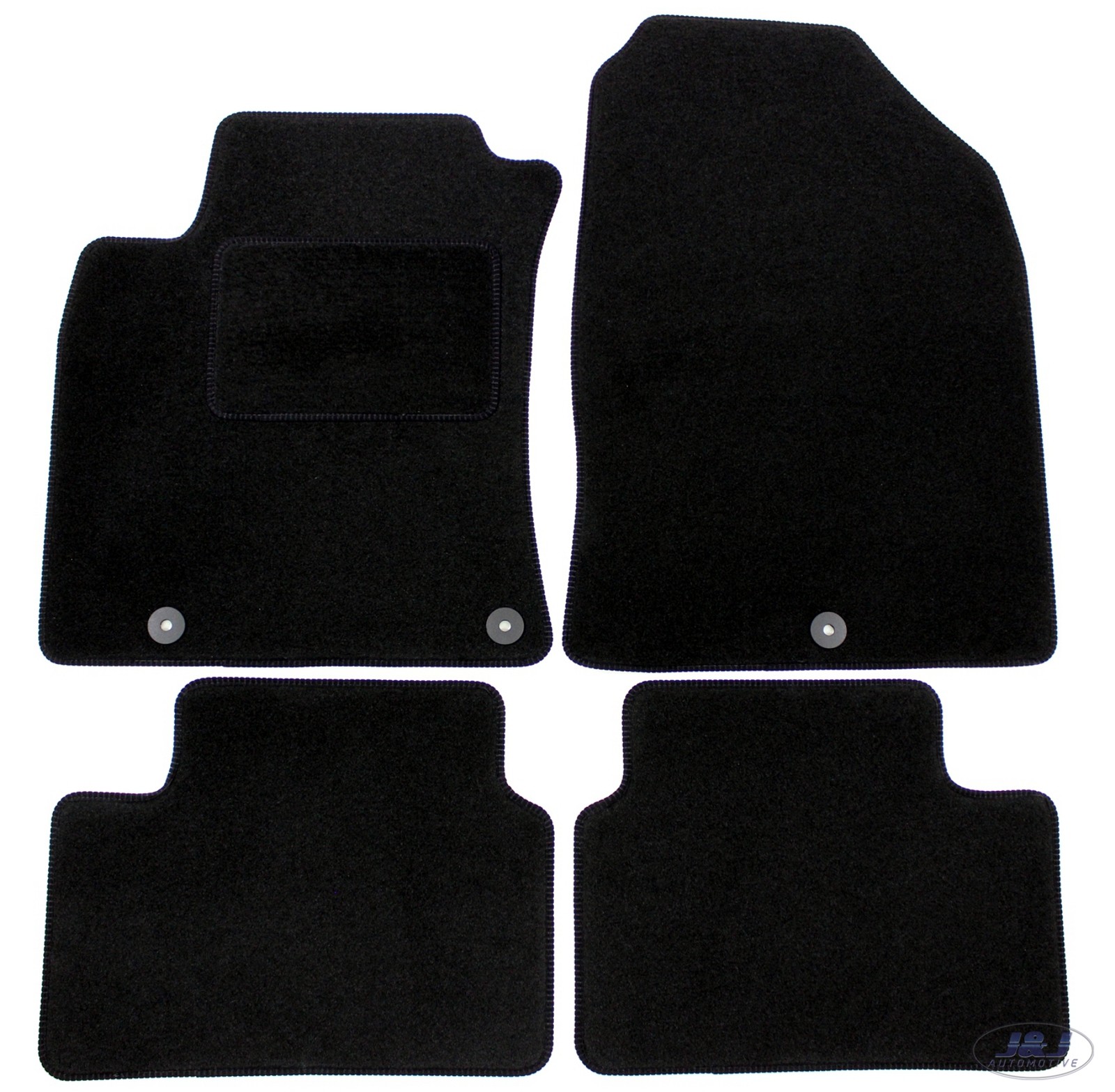 Tapis de sol sur mesure Hyundai i30 depuis 2017 en velours noir anti-glisse