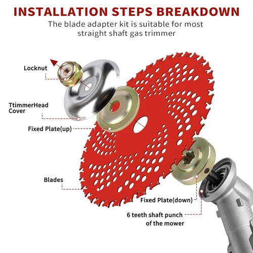 2/4 Stck. 9 Zoll x 36 Zähne hartmetallbestücktes Klingenset für Freischneider Trimmer Unkrautfresser - Bild 7 von 18