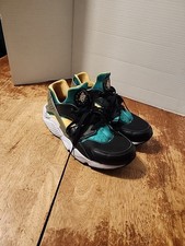 Nike Air Huarache Nero/Bianco/Smeraldo 318429-018 Scarpe da Corsa Uomo Taglia 10