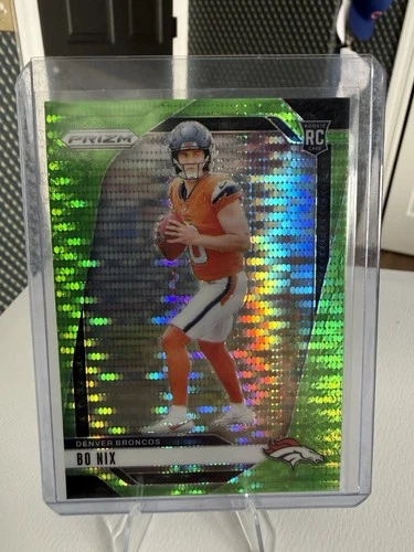 2024 Panini Prizm - Rookies Bo Nix #309 Neon Green Pulsar Prizm (RC)
