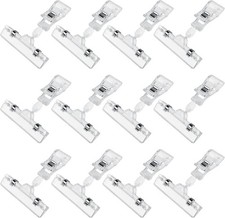 Clear Sign Clips Merchandise Display 12 Pack Plastic Label Pop Clips on Sign