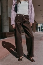 Zara Brown Corduroy Straight Leg Pants Trousers Women’s Size 10 US 14 UK