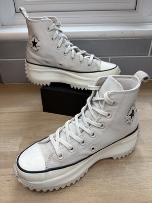 Converse Run Star Hike Größe 5 UK Damen Beige Grau High Top Turnschuhe Sneaker