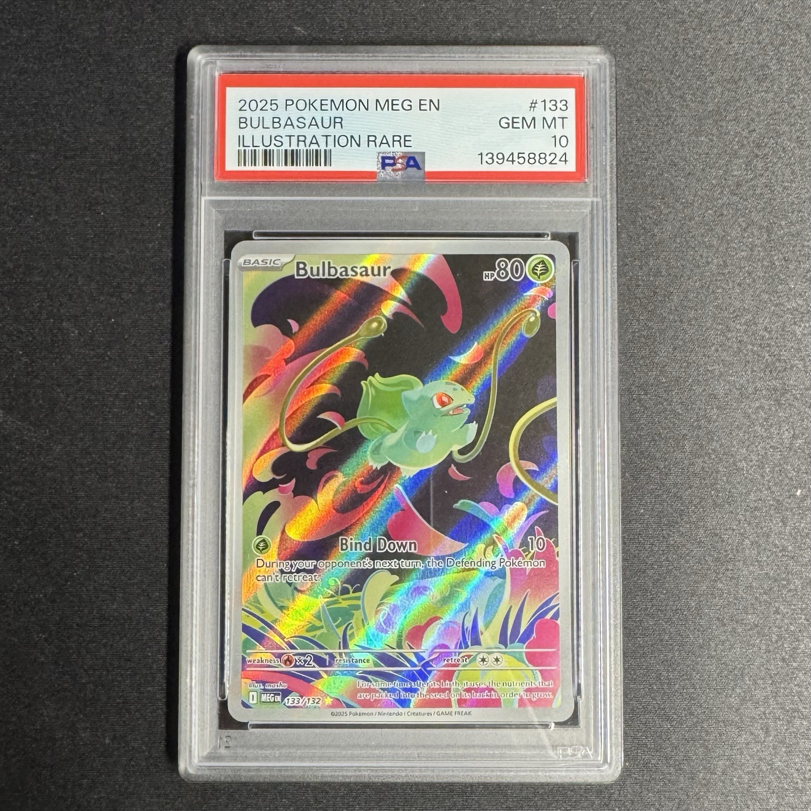 PSA 10 2025 Pokemon Mega Evolution Bulbasaur 133/132 Illustration Rare GEM MINT
