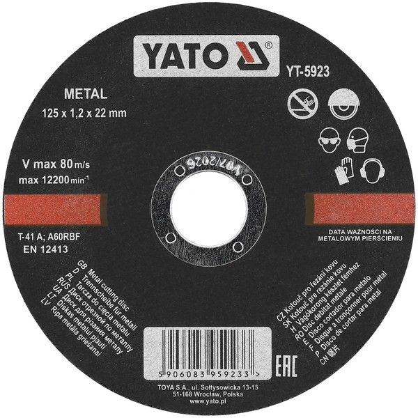 Yato Metalltrennscheibe 125X1,2X22 Scheibe FüR Bosch Makita Einhell Spit-image