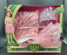 NEW Wicked Glinda Pink Dress Halloween Costume Set with Wand Tiara Size 4-6
