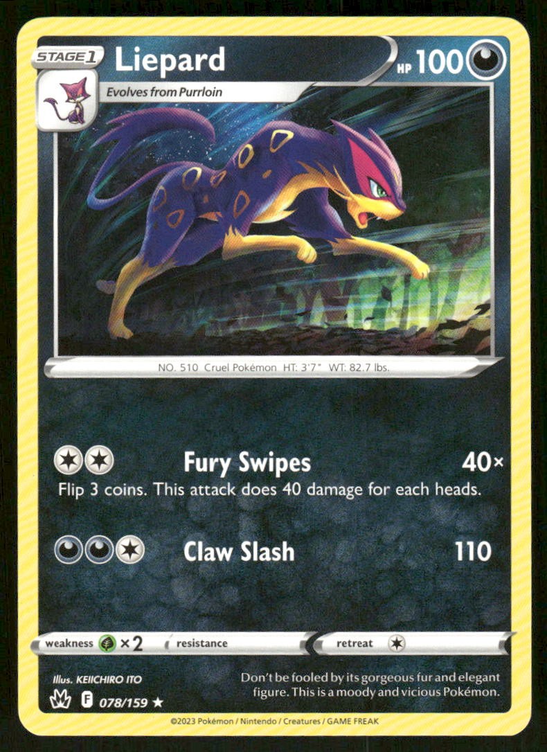 Liepard 078/159 - Crown Zenith - Rare NM