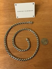 David Yurman .925 Sterling Silver Box Link Chain 7mm 24” Long 137.3 Grams Huge