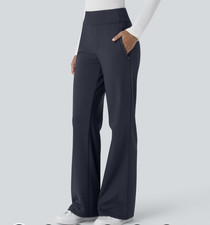 Halara Flex DayStretch Mid Rise Side Zipper Pocket Flare Pants Size Medium Tall