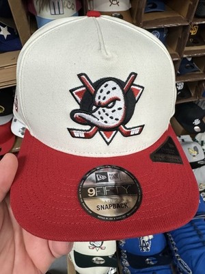 New Era 9Fifty Snapback Cap Anaheim Ducks NHL Rot Ivory Off White One Size