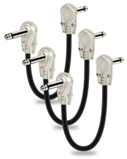 3-Pack Professional Guitar Patch Cables 6 Inch, Noise-Free and Long-Lasting Guit