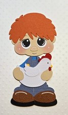 Chicken Boy Black Hair. Scrapbook, Card Making Paper Piecing