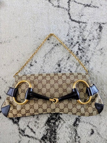 GUCCI TOM FORD GG CANVAS HORSE BIT CHAIN BAG 854465