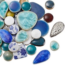 1 Box Broken Ceramic Tile Irregular Mosaic Tiles Bulk Mixed Shapes Colorful P...