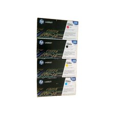 GENUINE HP 124A SET 4 TONER Q6000A Q6001A Q6002A Q6003A - In Sealed HP Bag