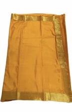 Indyjskie tradycyjne damskie sari żółte surowy jedwab sari bollywood tradycyjna sukienka