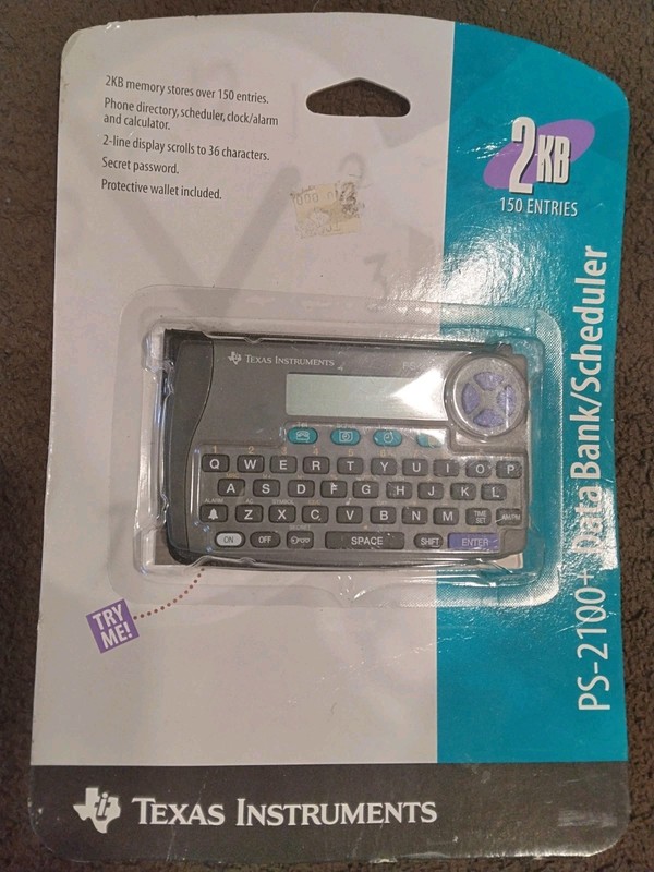NEW Vintage Texas Instruments PS-2100+ Data Bank / Scheduler 2KB 
