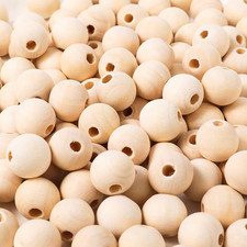 150Pcs 14MM Wood Beads Natural Unfinished round Wooden Loose Beads Wood Spacer B