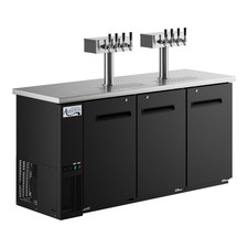  2 Four Tap Shallow Depth Kegerator Beer Dispenser - Black, 3 1/2 Keg Capacit