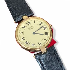 Authentic Cartier Vendome LM Vintage Watch Ivory Dial GP Unisex 2024 Serviced