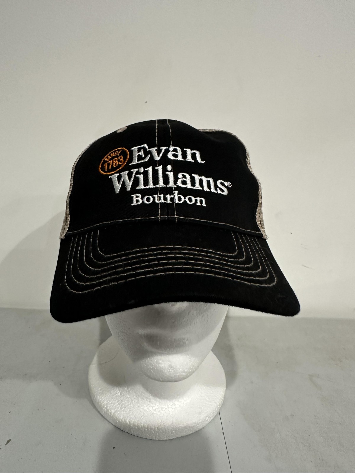 Evan Williams Bourbon Hat Cap Snap Back Black Tan… - image 1