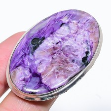 Russian Charoite Gemstone Handmade 925 Sterling Silver Jewelry Ring Size 9 W076
