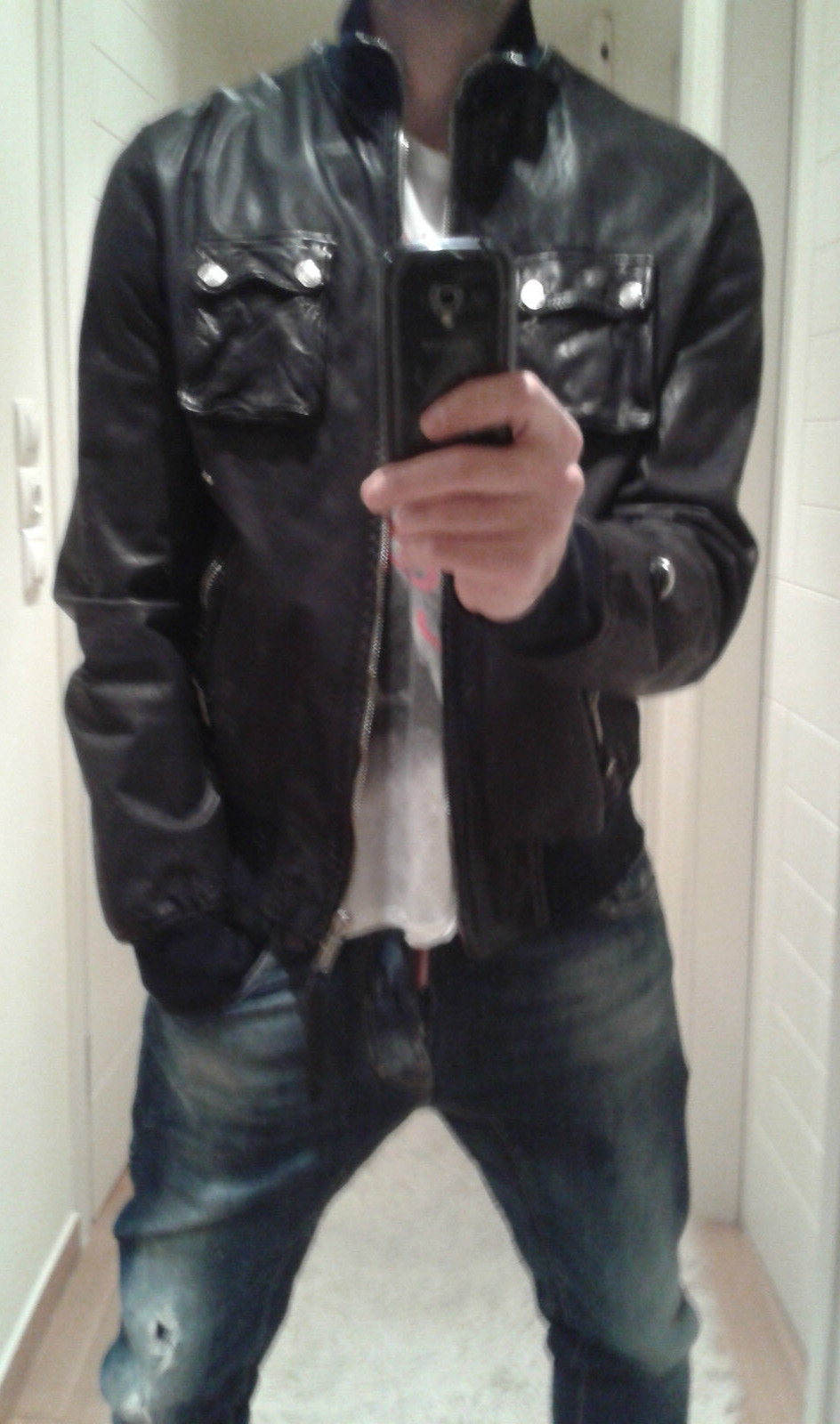 Authentic DSQUARED leather biker jacket 71AM130 t… - image 4