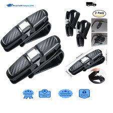FineGood Brillenhalter Auto Sonnenblende 2 Stück Kartenclip Schwarz